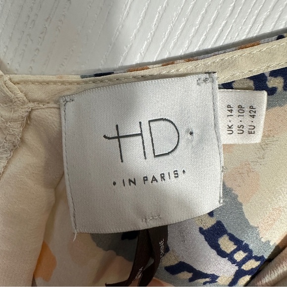 Anthropologie HD In Paris Paisley Moonset silk asymmetrical top. sz. 10P - Picture 3 of 9